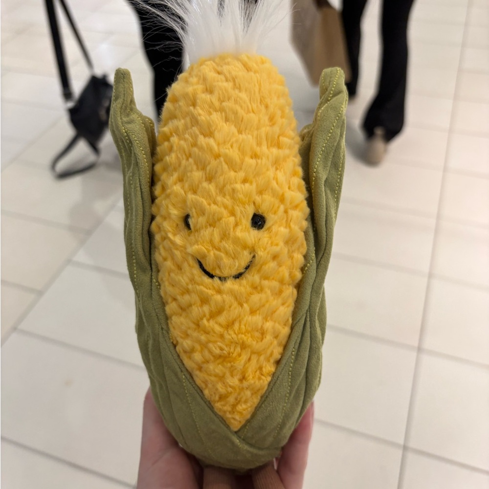 Jellycat Amuseables Corn Plush in Yellow and Green